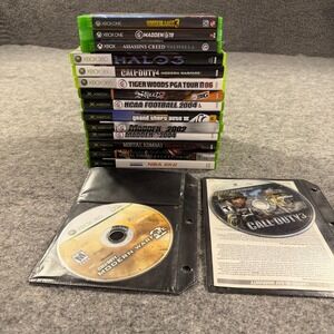 Microsoft Xbox Lot 16 Games Xbox One 360 Original COD Halo GTA Madden NBA UNTEST